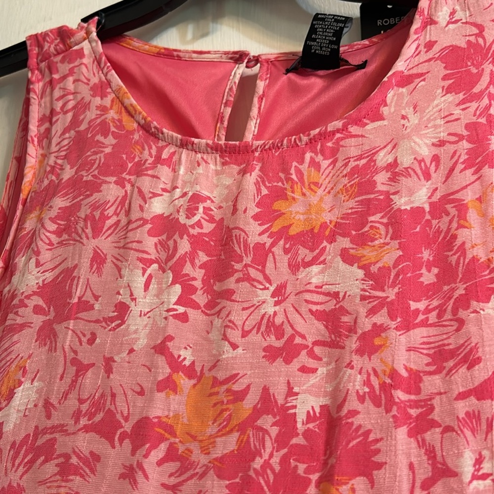 NWT Robert Louis pinks with orange accent sleeveless XXL fully lined dress. - Picture 2 of 7